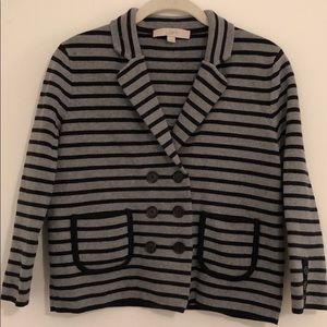 3/4 Sleeve Cotton Striped Blazer